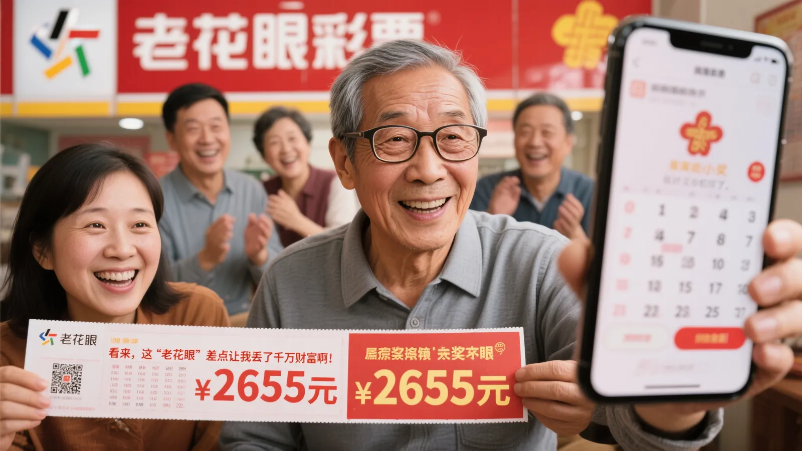 2655万大奖得主患‘老花眼’，朋友豪送10副眼镜