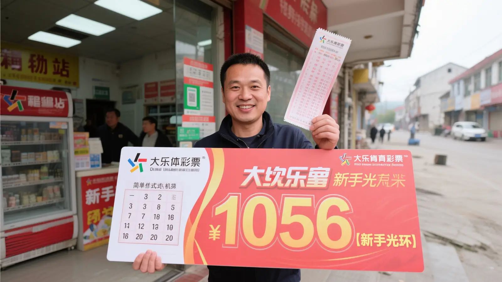 新手彩民15元机选喜中大乐透1056万，仅购彩一个多月