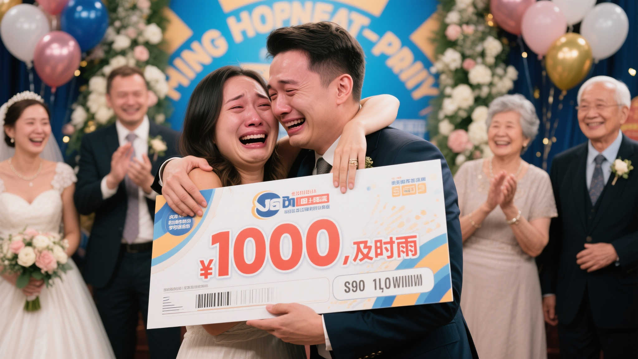 新婚情侣喜迎好运 婚前刮彩惊喜中奖百万